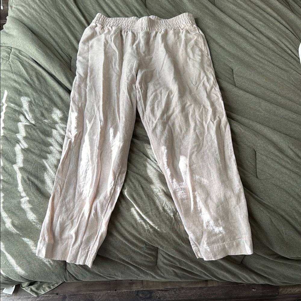 Old Navy Light Beige Elastic Waist Casual Jogger Pants